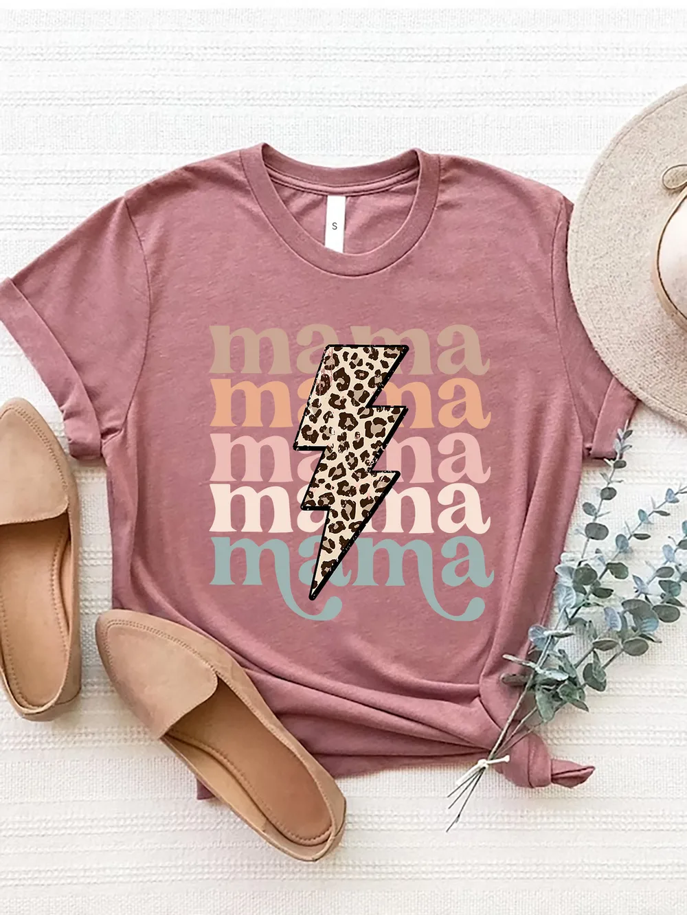 MAMA Round Neck Short Sleeve T-Shirt, image 20