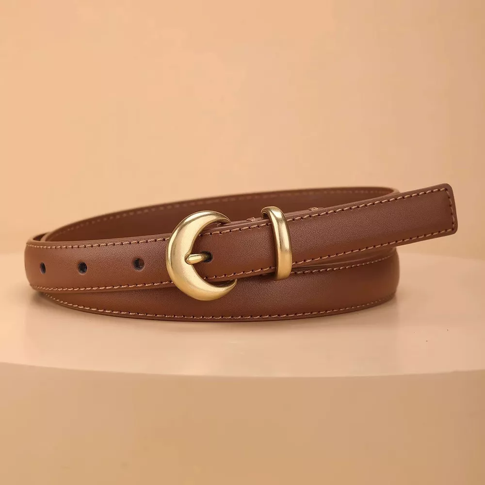 Crescent Buckle Leather Belt, image 3