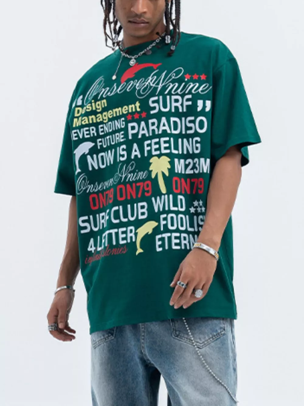 Men's Letter Round Neck Short Sleeve T-Shirt, image 4