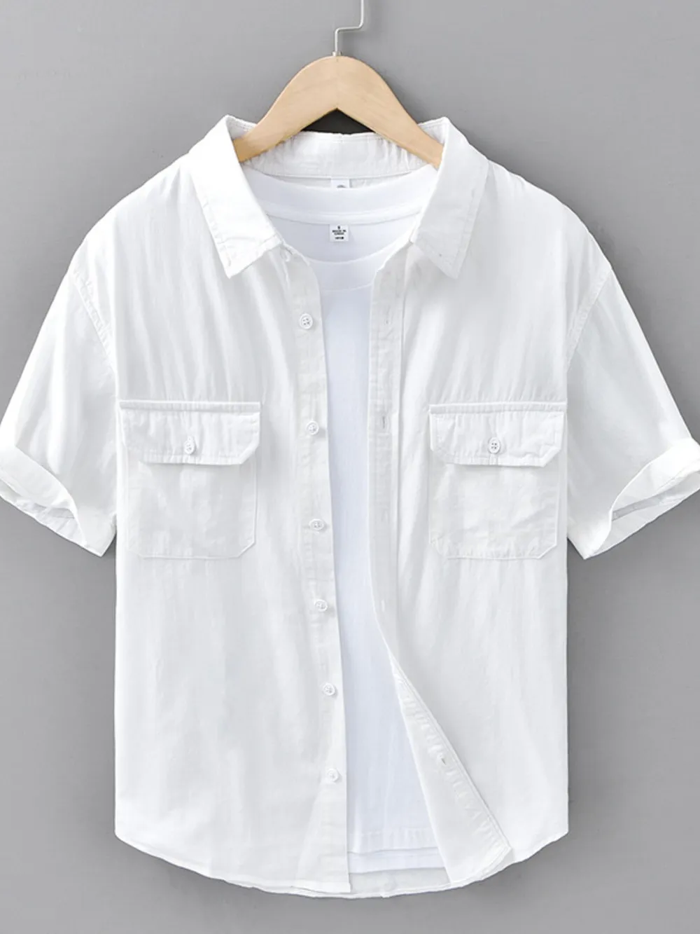 Men's Plus Size Button Up Short Sleeve Shirt, image 12