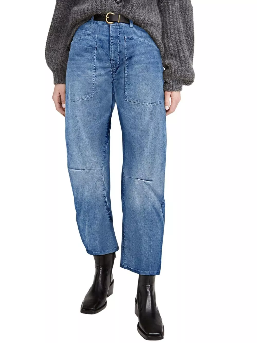 Wide-Leg Jeans with Patch Pockets, image 3