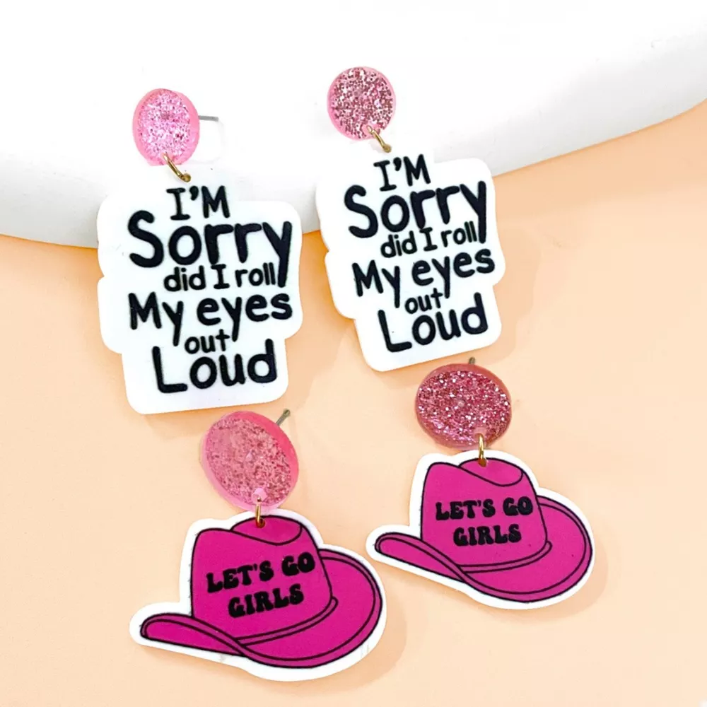 2 Pair Sequin Hat Dangle Earrings, image 2