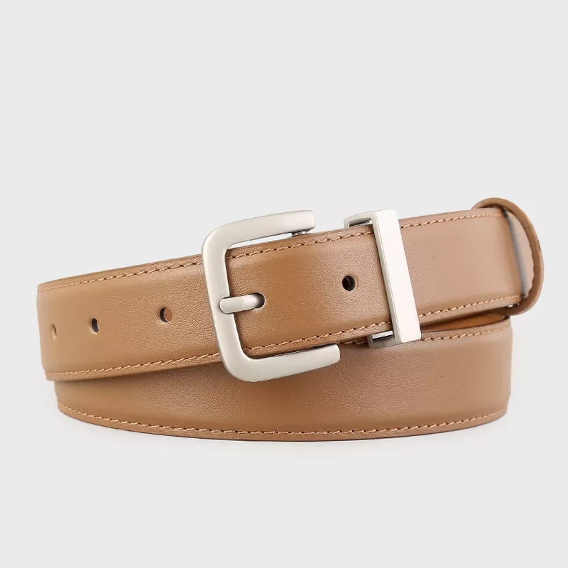 Classic Leather Belt with Silver Buckle, image 6