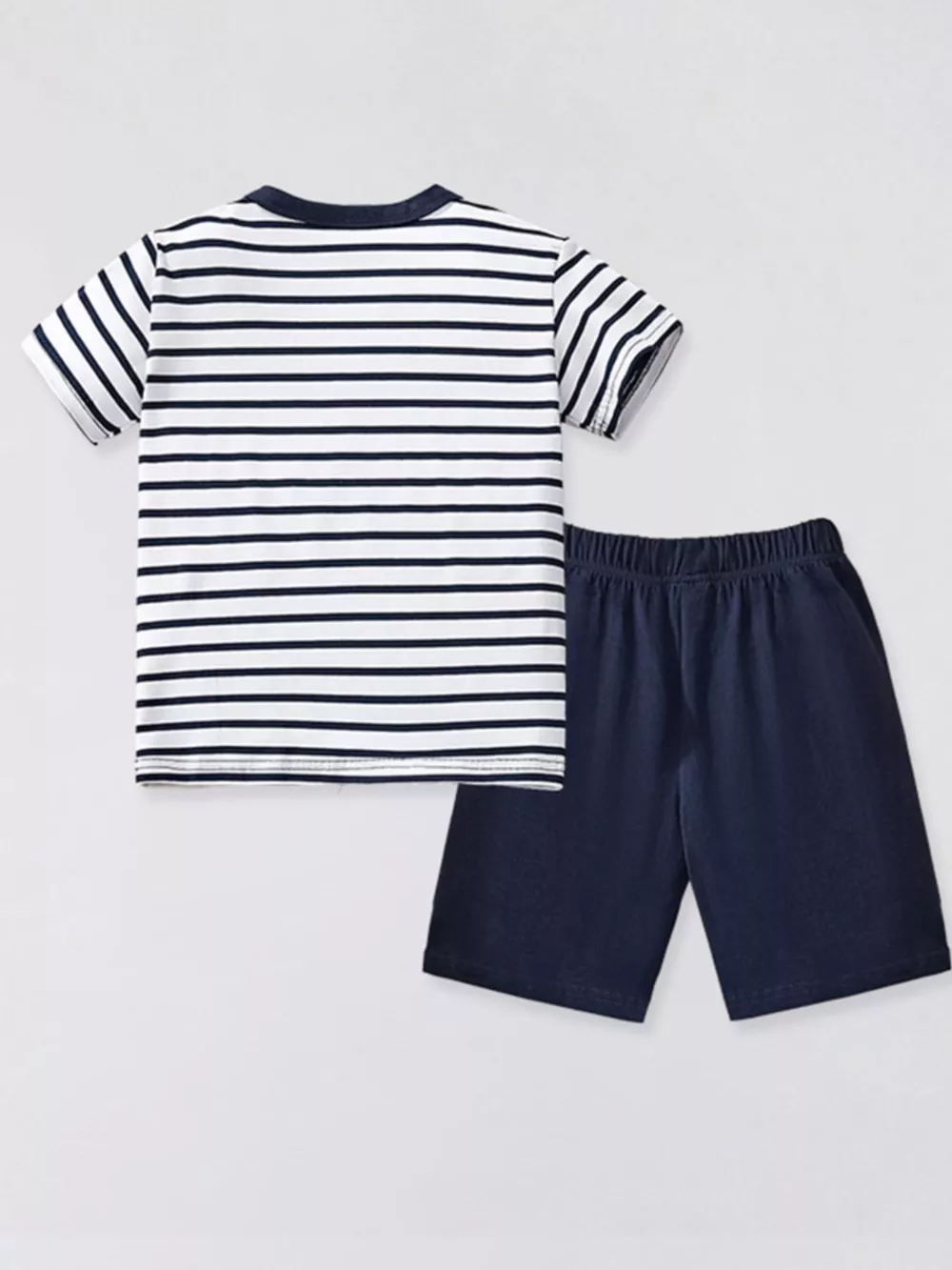 Children's Cute Pirate Monkey Striped T-Shirt & Shorts Set, image 5