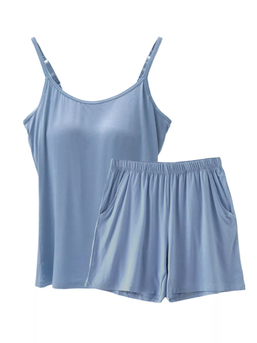 Plus Size Modal Adjustable Strap Padded Cami and Shorts Set, image 11