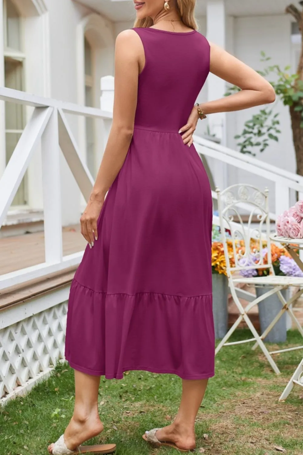 Round Neck Wide Strap Tank Dress, image 18
