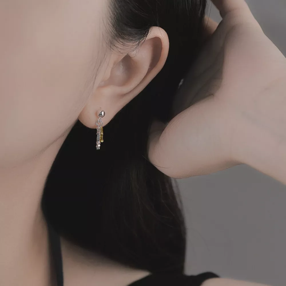 925 Sterling Silver Chain Drop Earrings