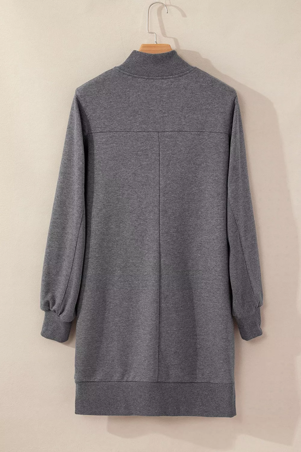 Zip Front Long Sleeve Sweatshirt Dress, image 15