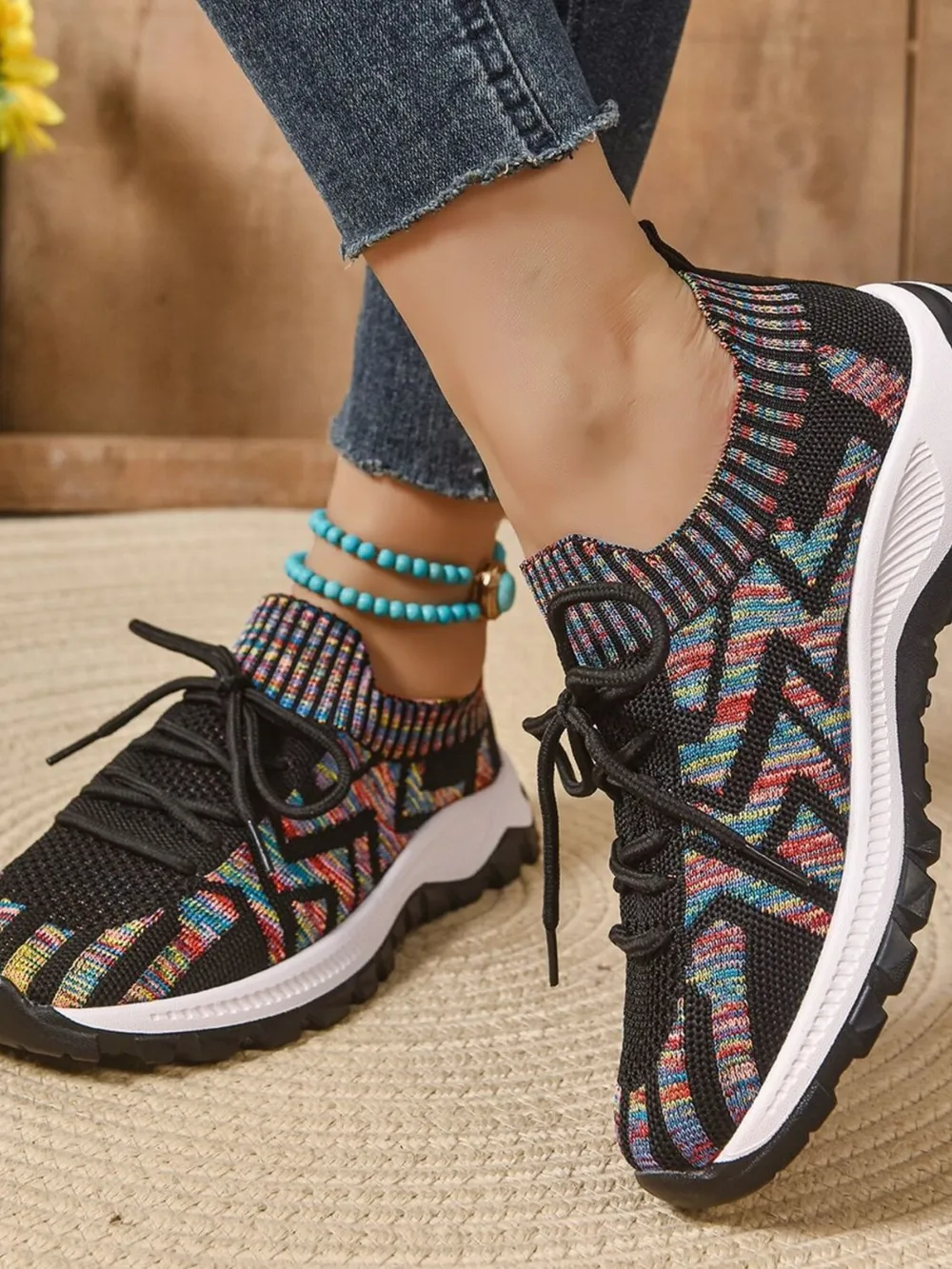 Mesh Knit Lace Up Athletic, image 7