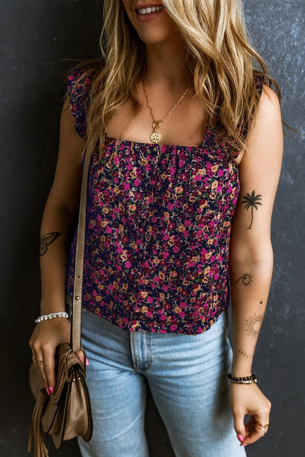 Printed Square Neck Tank, image 5