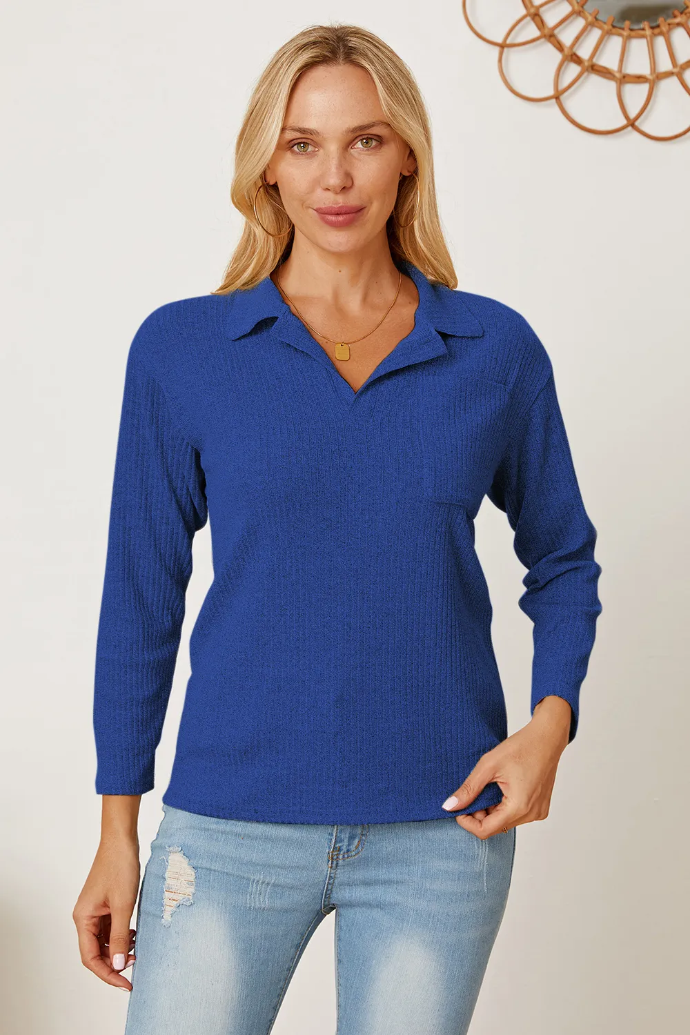 Collared Neck Dropped Shoulder T-Shirt, image 17