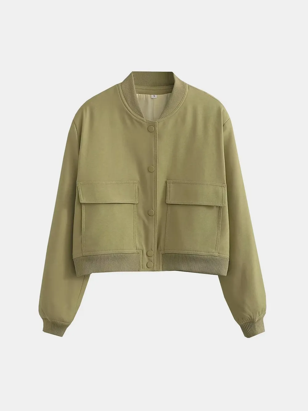 Pocketed Snap Down Baseball Collar Jacket, image 29