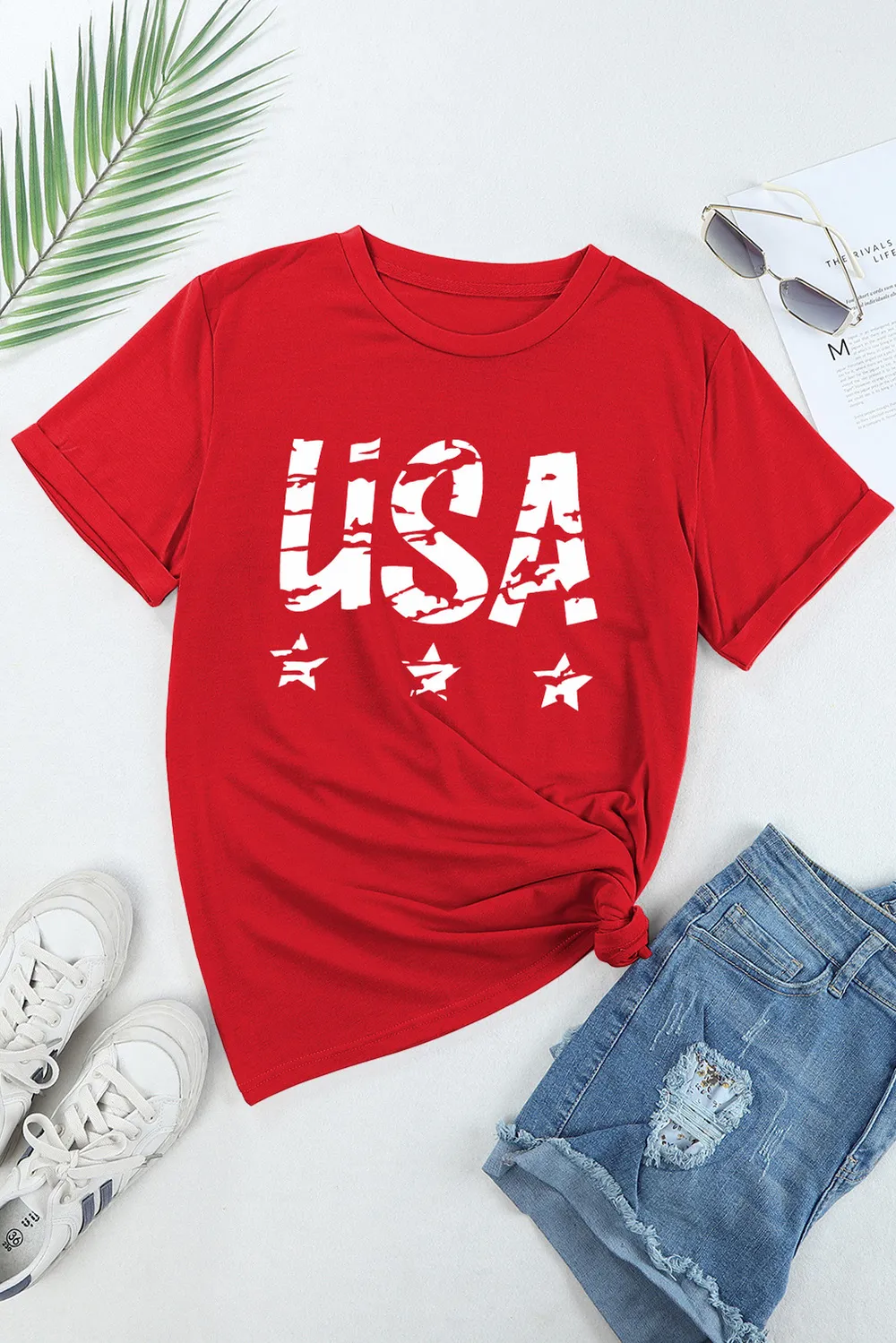 USA Round Neck Short Sleeve T-Shirt, image 5
