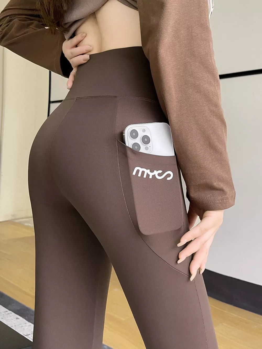 High-Waisted Tummy Control Active Leggings with Side Pockets, image 11