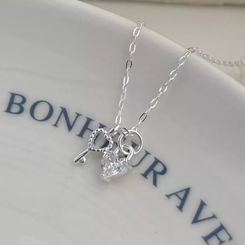 925 Sterling Silver Heart Necklace, image 4