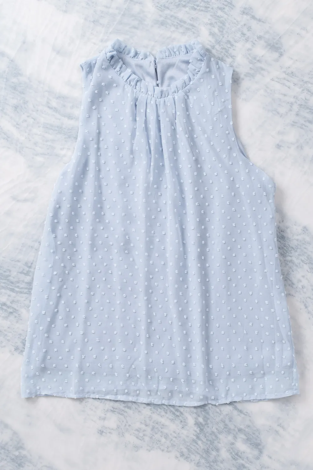 Frill Swiss Dot Round Neck Tank, image 12