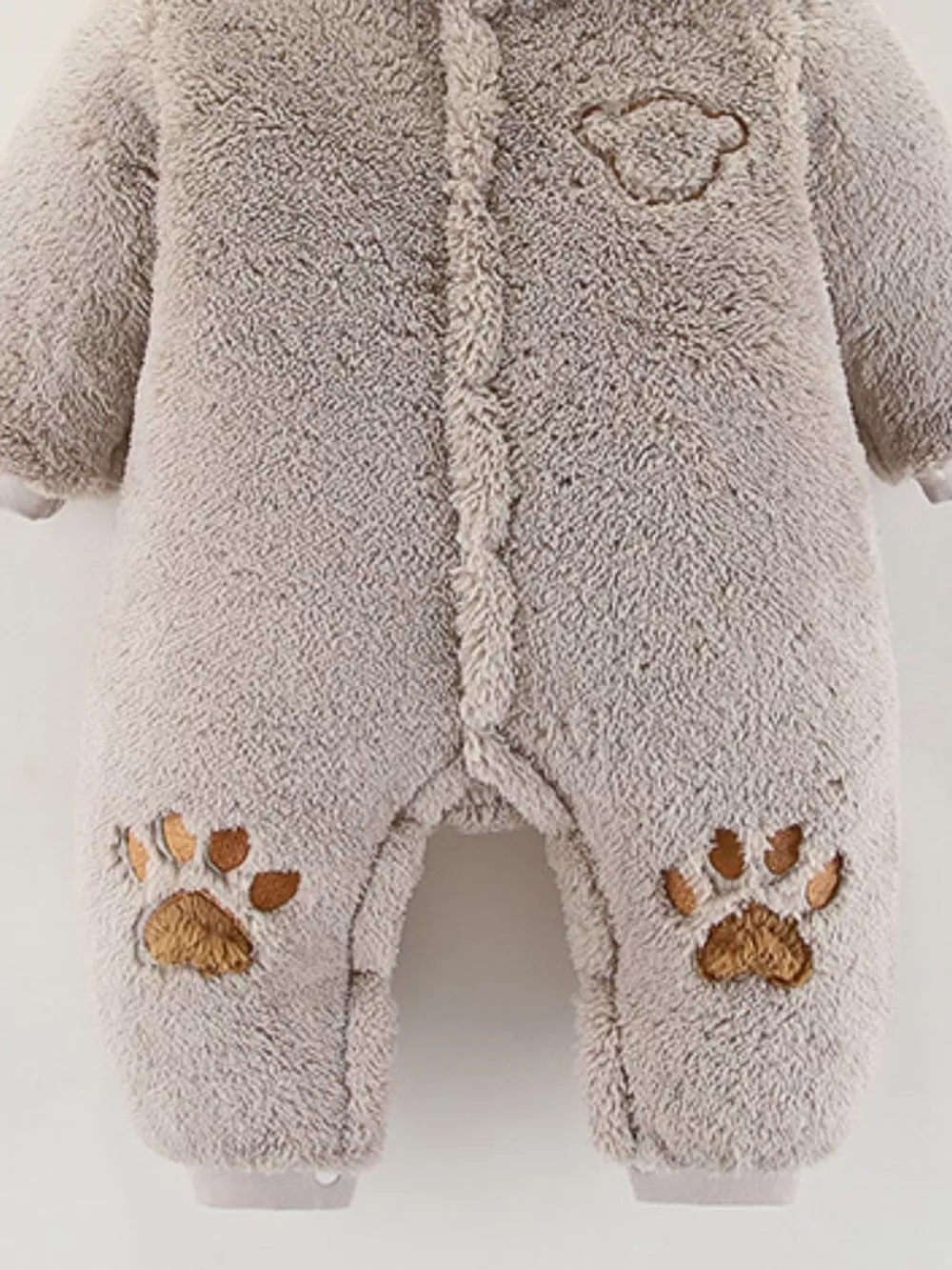 Children's Cozy Bear Hooded Fleece One-Piece, image 4