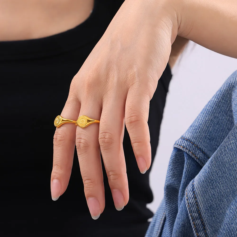 18K Gold-Plated Sun Ring, image 2