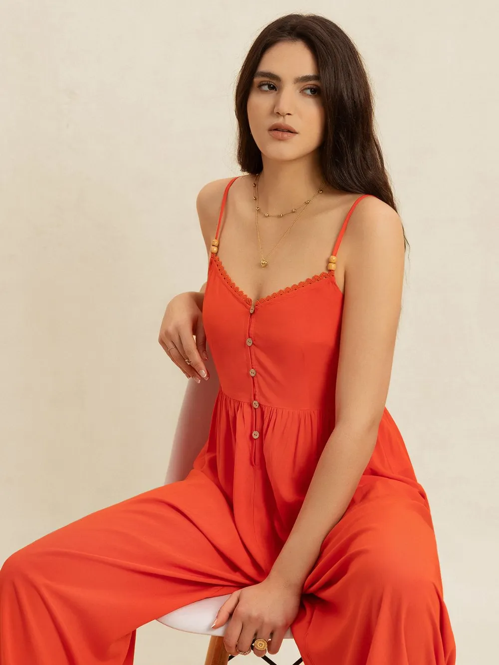 V-Neck Spaghetti Strap Jumpsuit, image 8