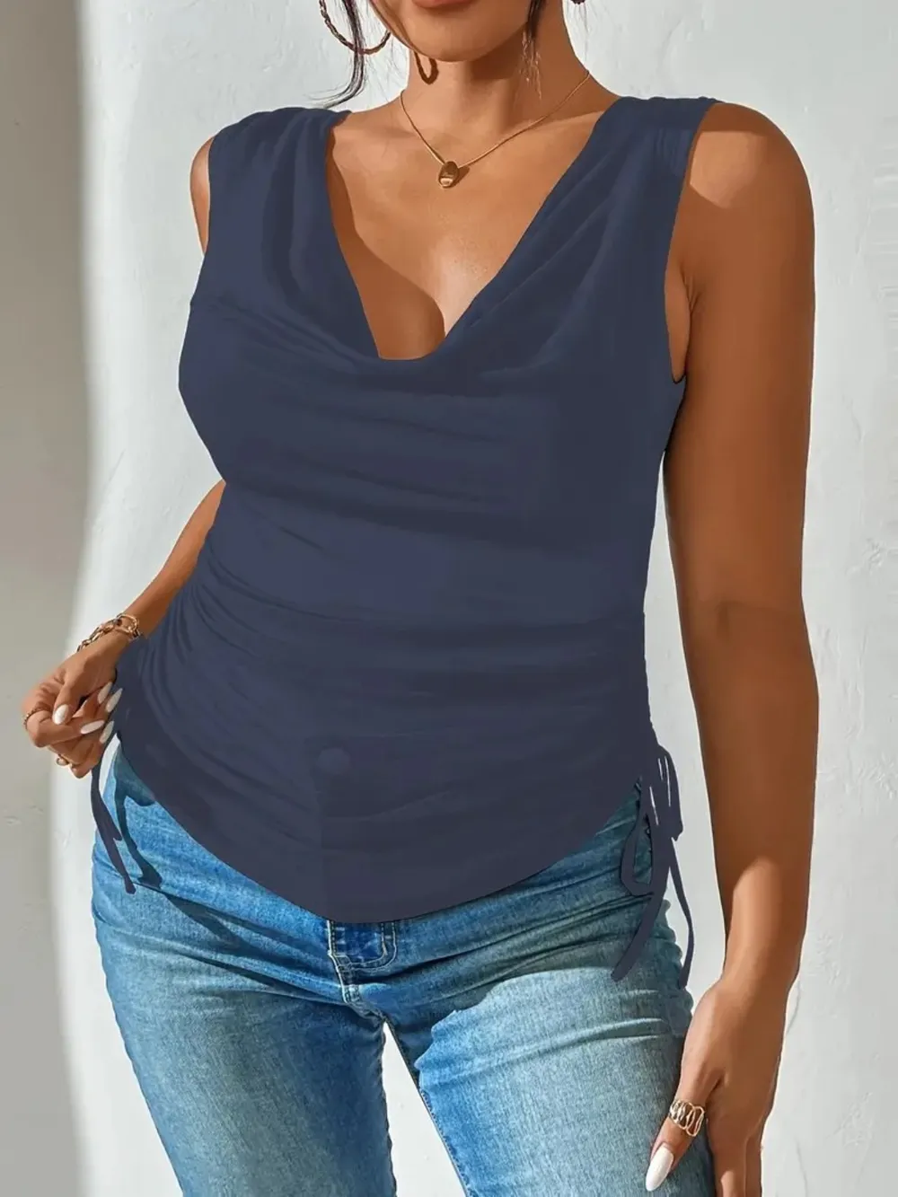 Side Drawstring Ruched Tank, image 22