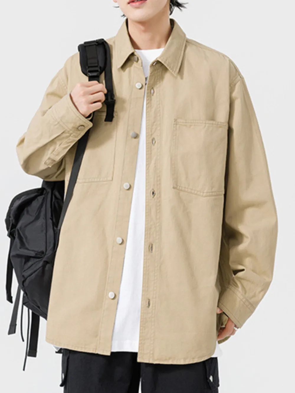 Men's Button Up Long Sleeve Shirt, image 7