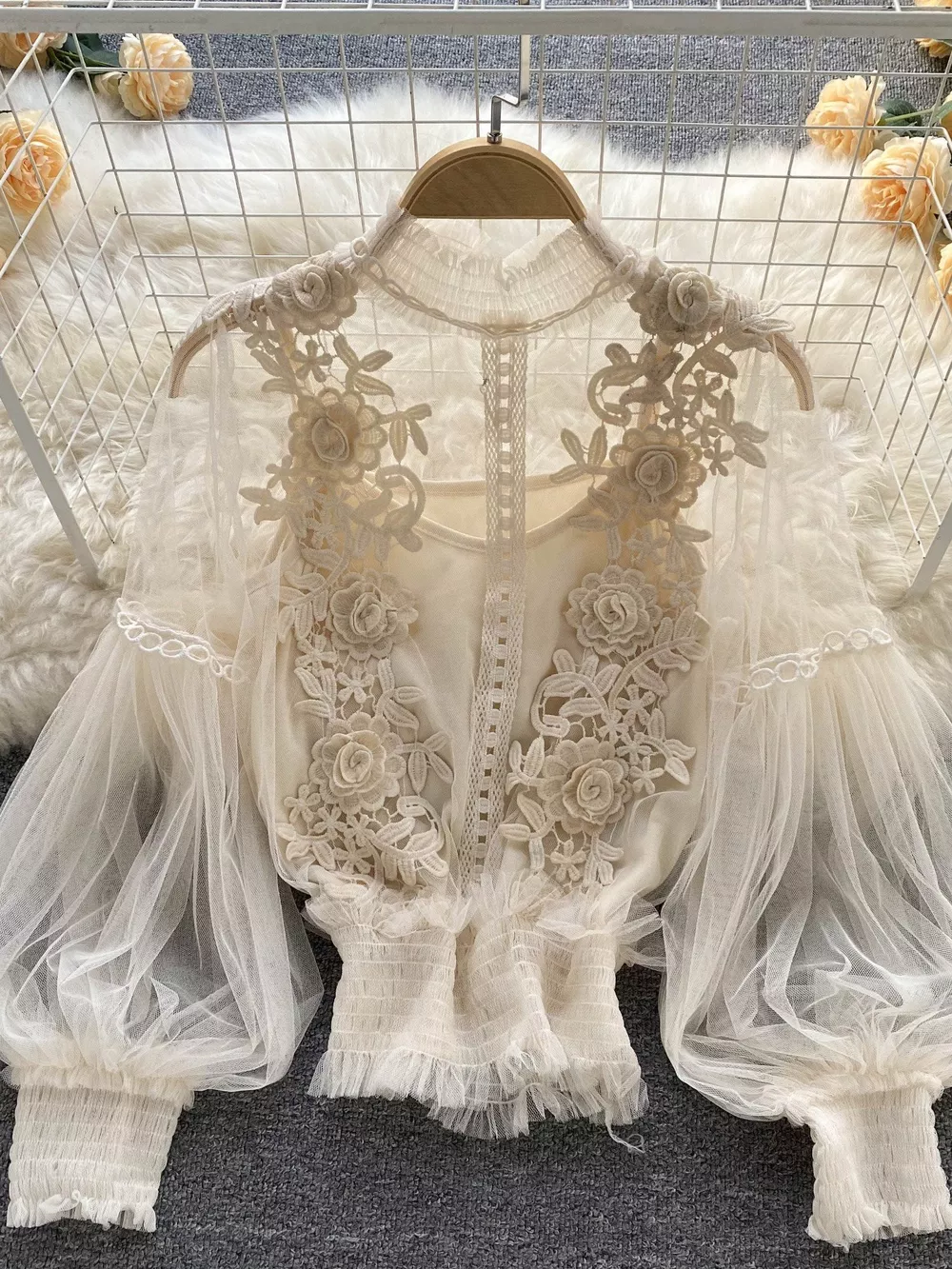 Floral Lace Blouse & Cami Set, image 8