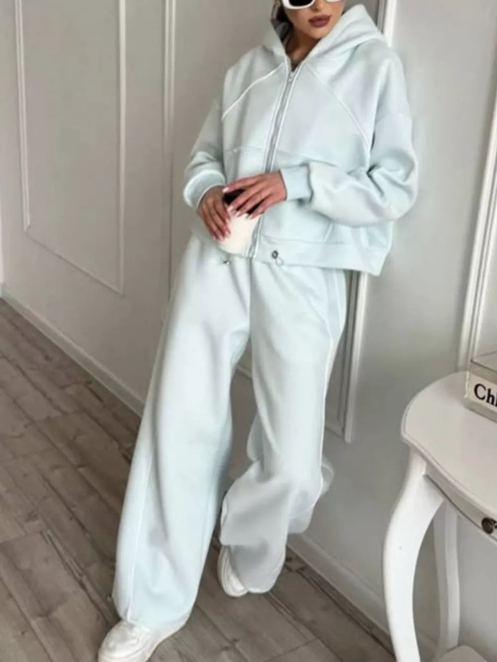 Fleece Zip-Up Hoodie and Joggers Set, image 19