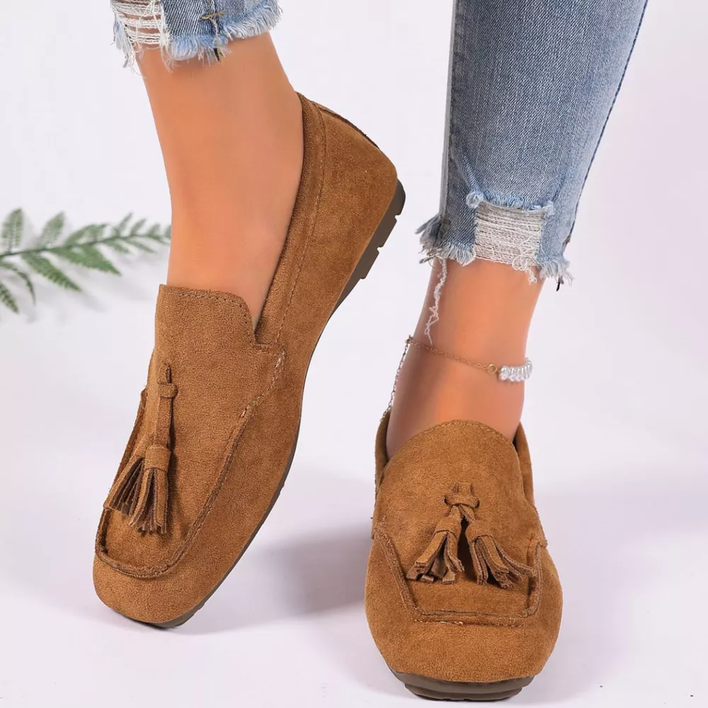 Tassel Accent Suede Loafers, image 9