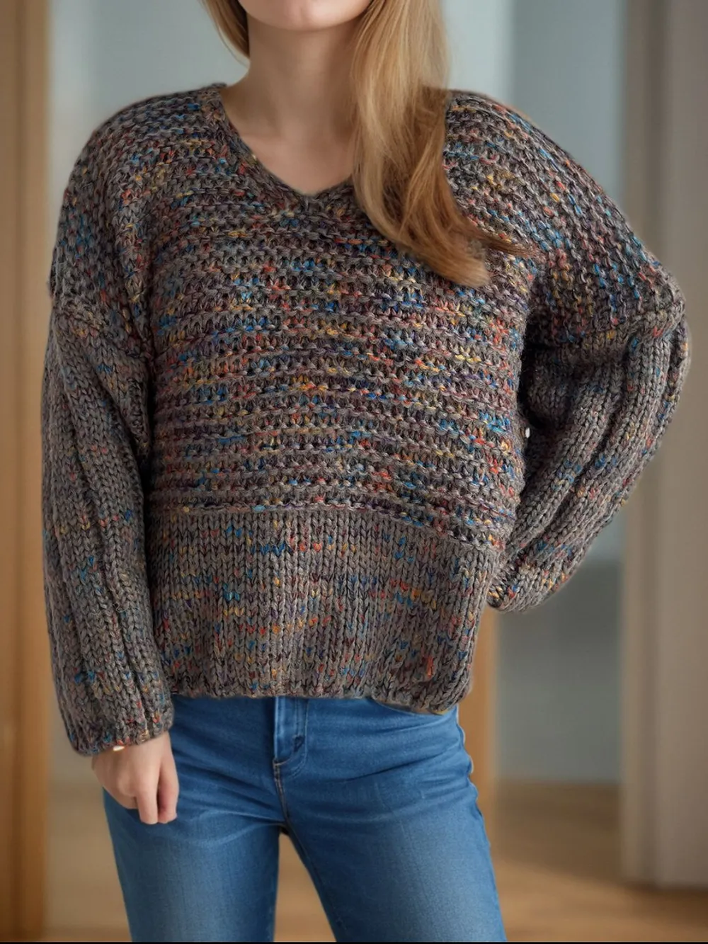 Dropped Shoulder Long Sleeve Sweater, image 13