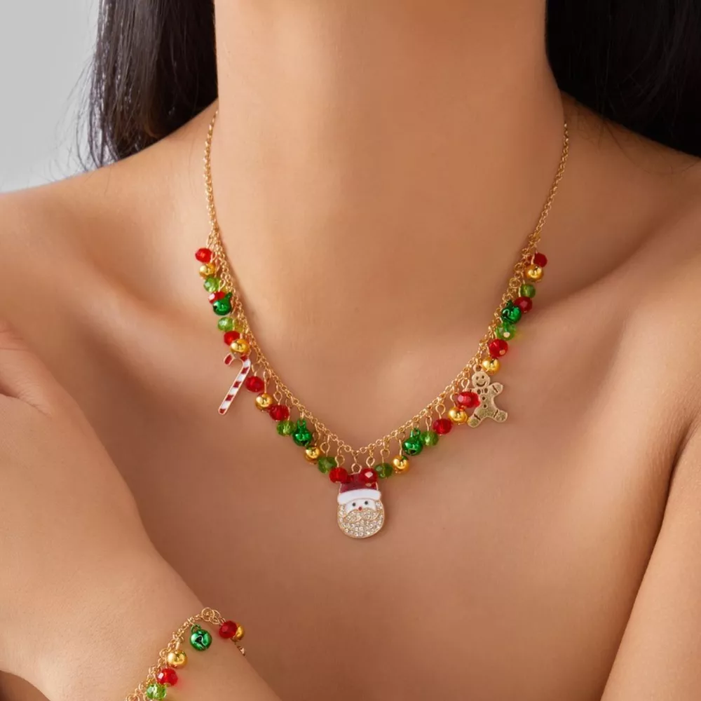 18K Gold-Plated Christmas Charm Necklace, image 2