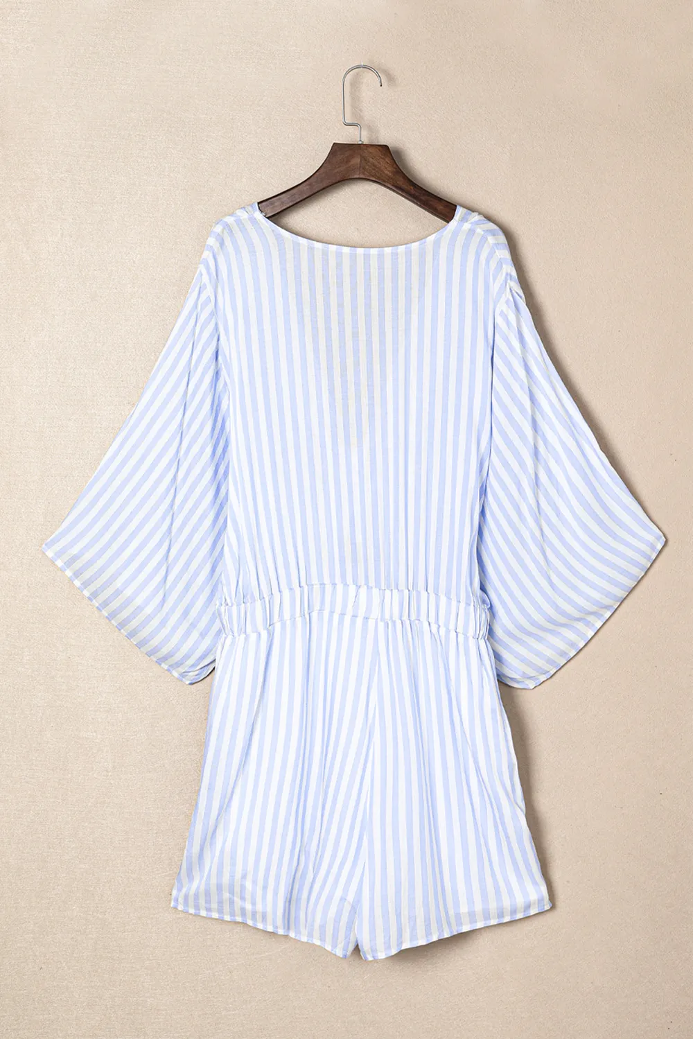 Bow Striped Kimono Sleeve Romper, image 16