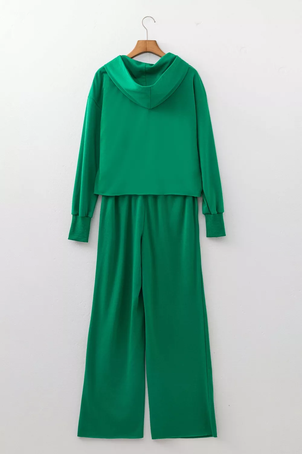 Solid Color Hooded Long Sleeve Elastic Waist Pocket Pants Set, image 5