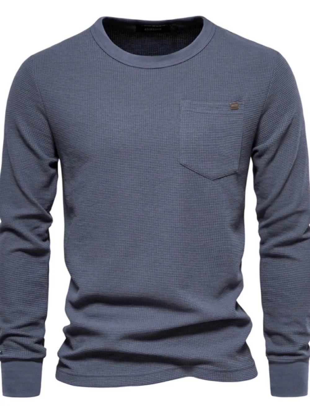 Men's Waffle-Knit Round Neck T-Shirt, image 7