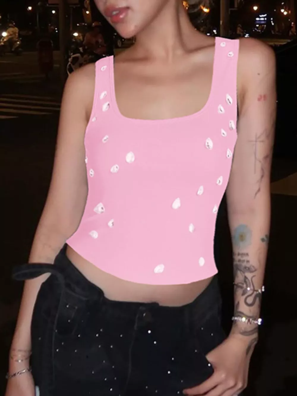 Bead Embellished Square Neck Tank, image 22