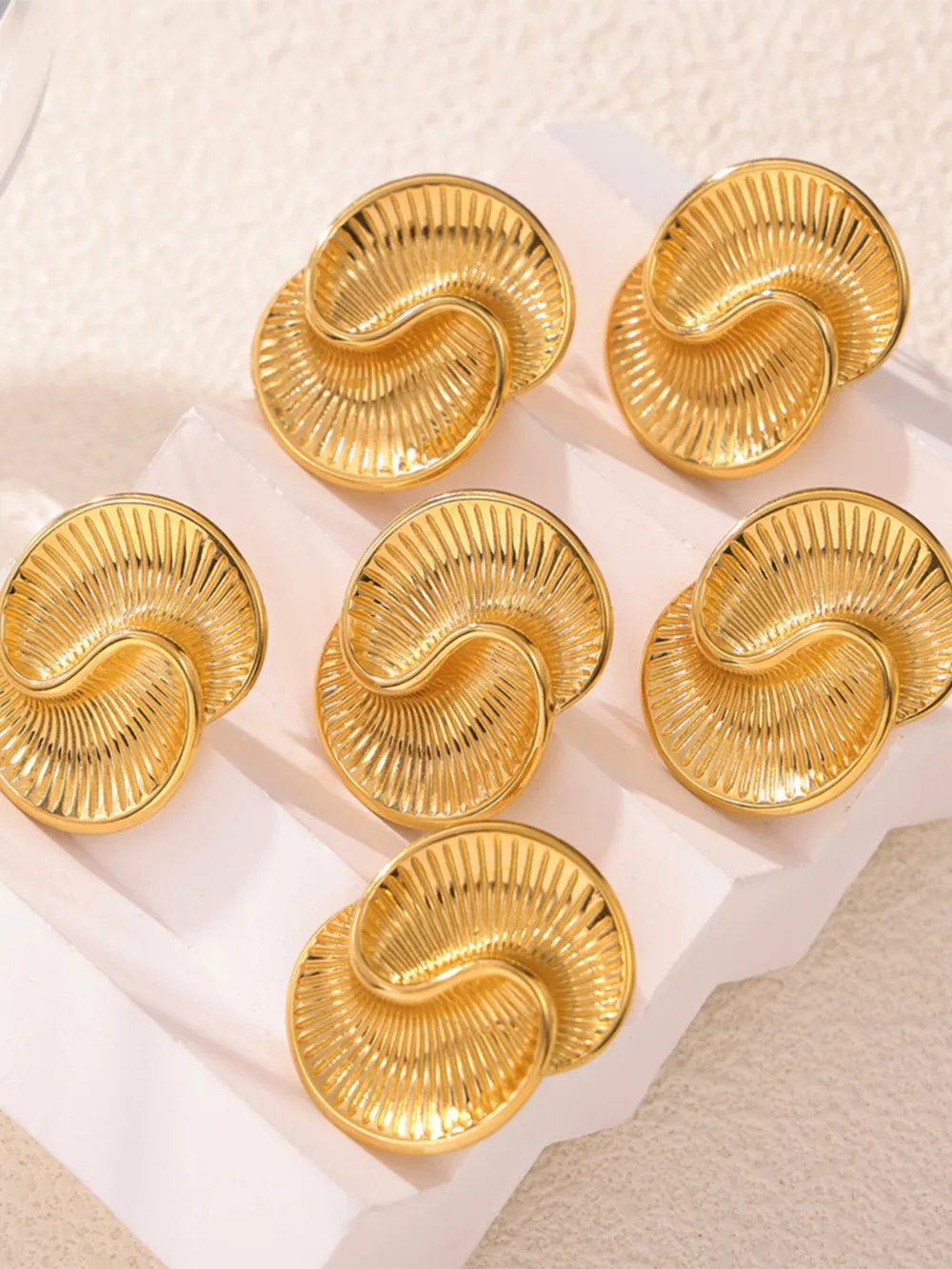 Titanium Steel Spiral Stud Earrings, image 2