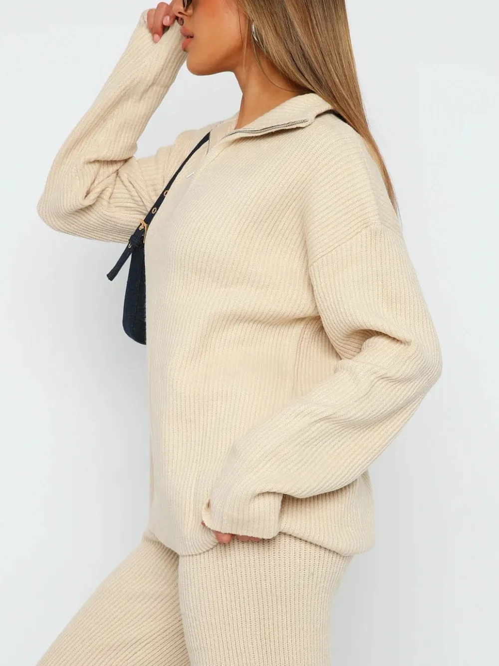 Quarter Zip Long Sleeve Top and Pants Set, image 11