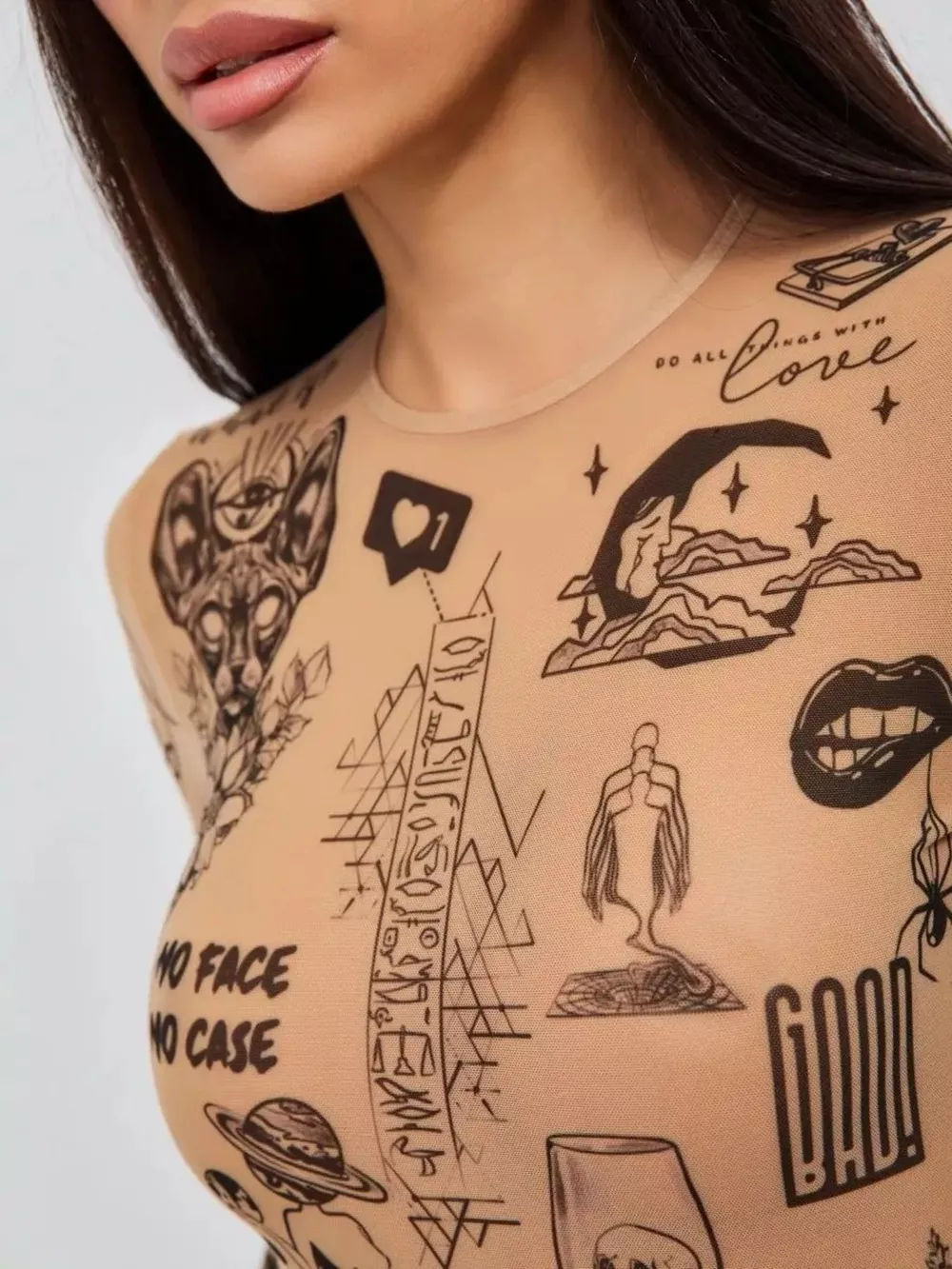 Printed Long Sleeve Bodysuit, image 7
