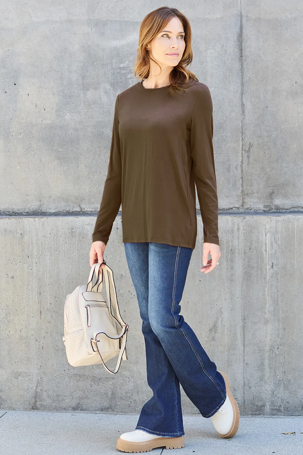 Full Size Round Neck Long Sleeve Top, image 25