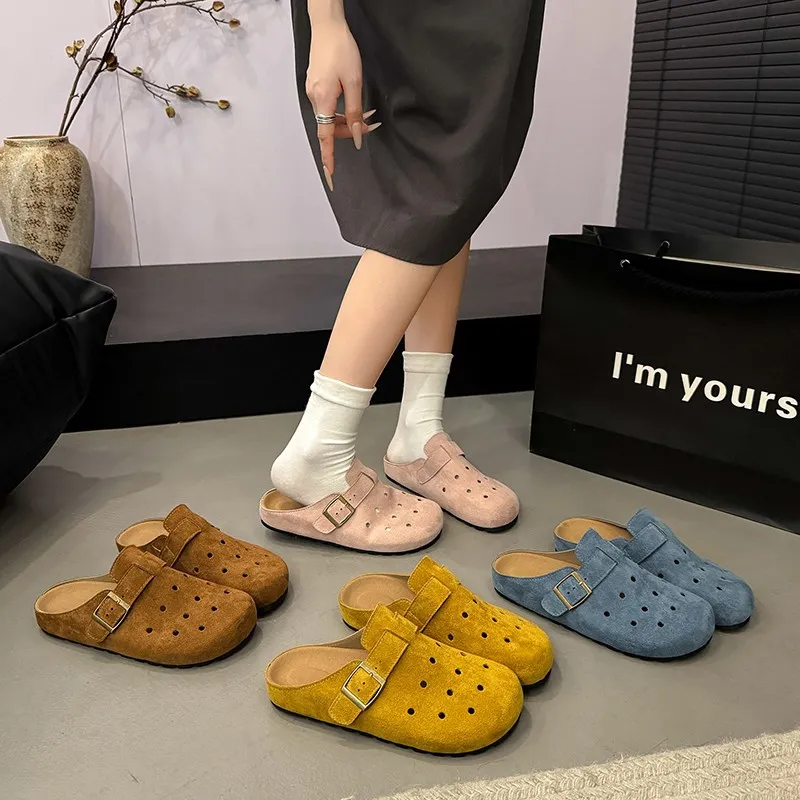 Hollow Out Buckle Strap Slip-Ons, image 4