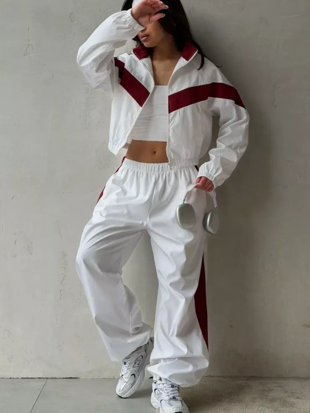 Color Block Zip Up Outerwear and Pants Set, image 15