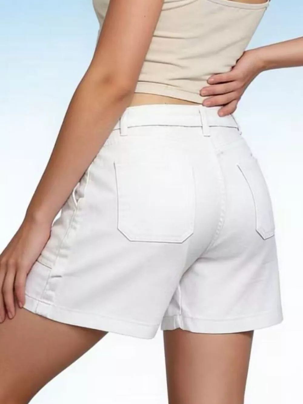 Pocketed Denim Shorts, image 17