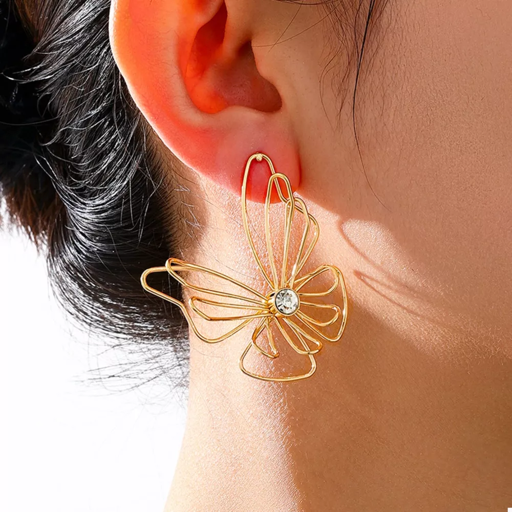 18K Gold-Plated Butterfly Earrings, image 3