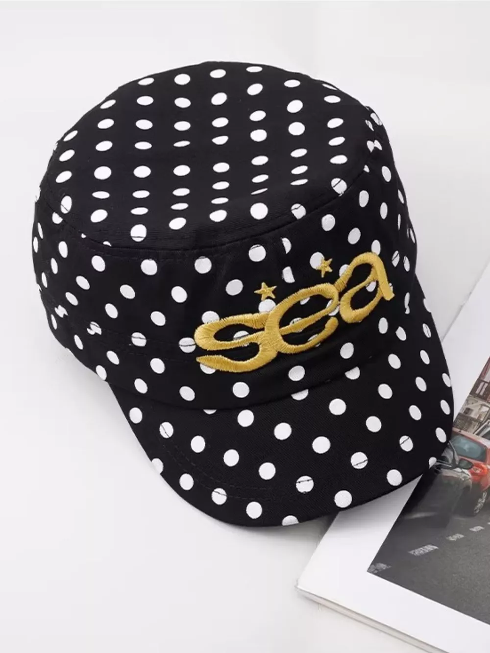 Polka Dot Embroidered Baseball Cap, image 2