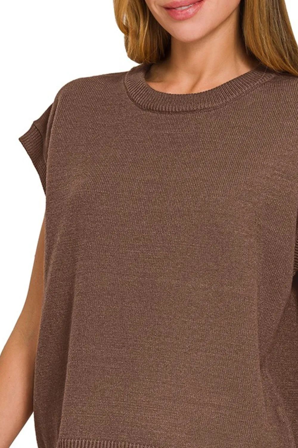 Oversized Viscose Sweater Vest, image 2