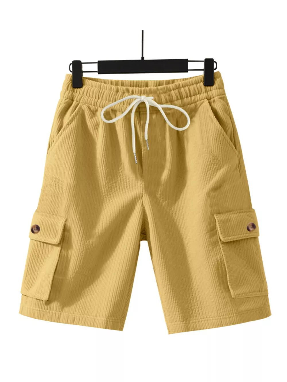 Men's Full Size Casual Textured Drawstring Cargo Shorts Plus Size, image 2