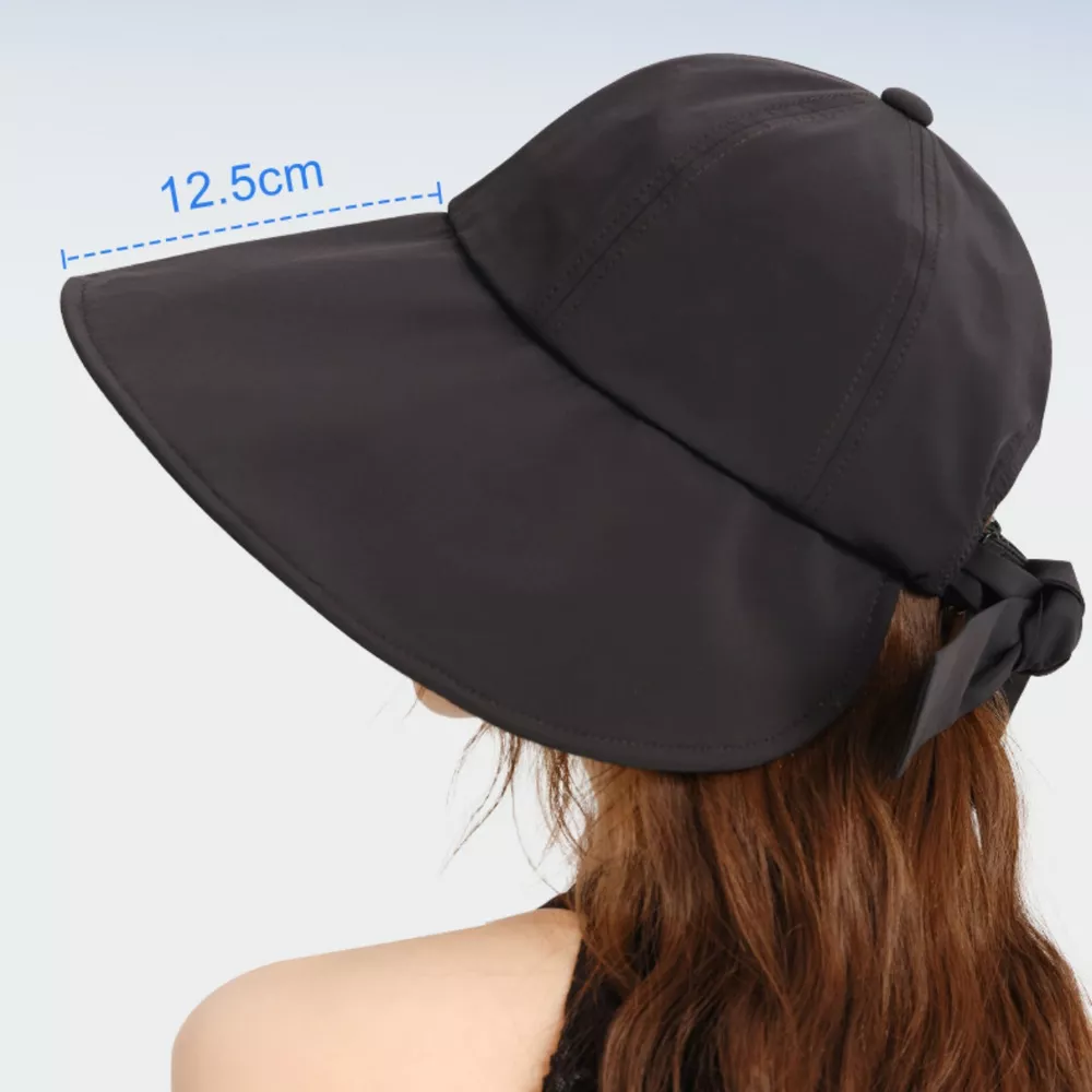 Wide Brim Sun Hat with Bowknot, image 2
