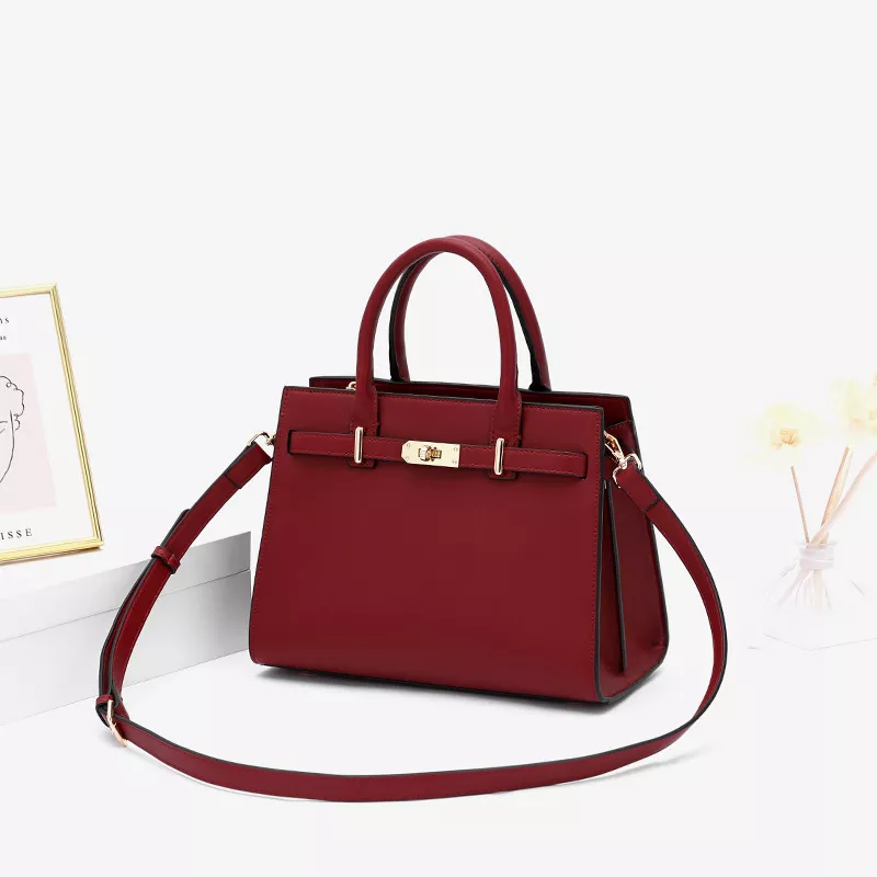 Leather Handbag with Detachable Shoulder Strap, image 5