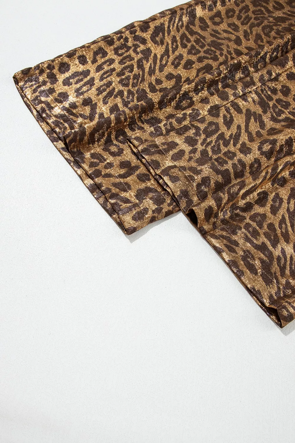 Multicolour Leopard Print Western Style Wide Leg Full Length Pants, image 10