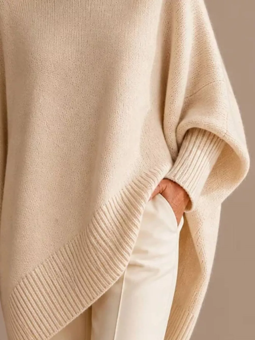 Oversized Batwing Sleeve Sweater, image 2