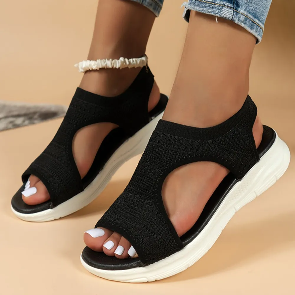 Peep Toe Solid Color Sandals, image 8